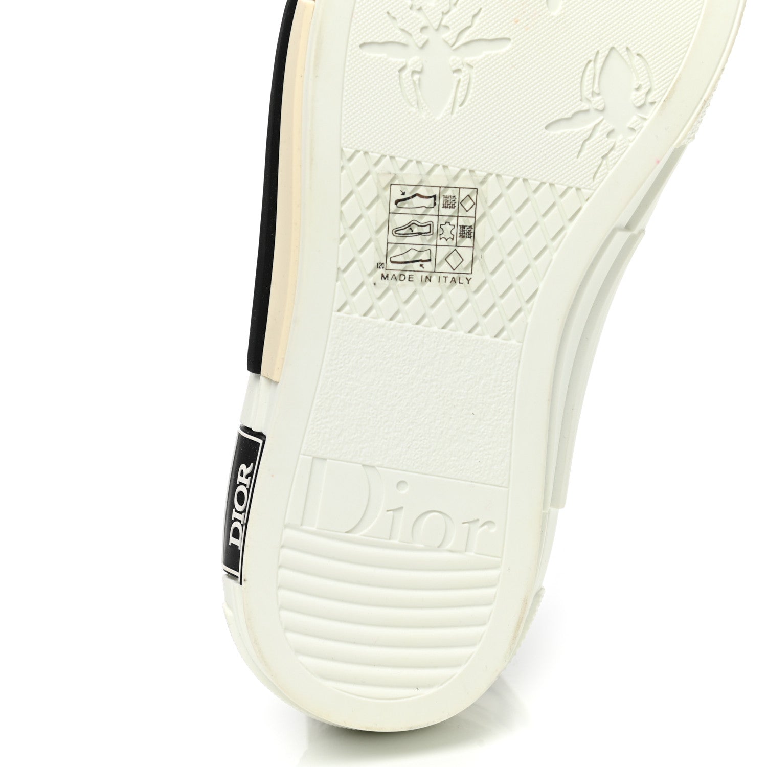 Christian Dior Technical Canvas Oblique Mens B23 High Top Sneakers 38 White Black 6 of 9