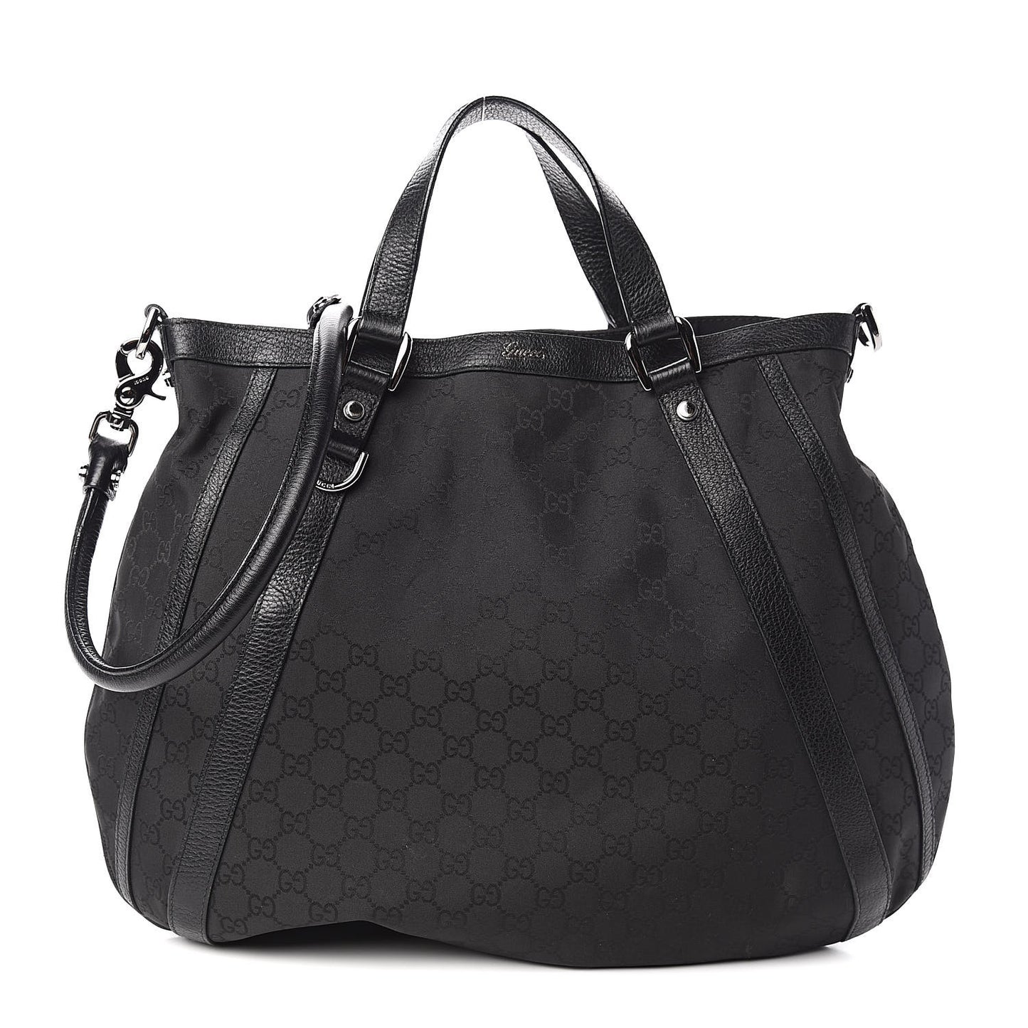 Nylon Monogram Medium Abbey Convertible Tote Black