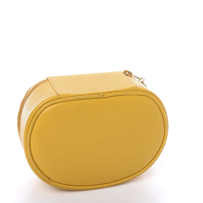 Chanel Caviar Vanity Cosmetic Case Yellow 8 of 9