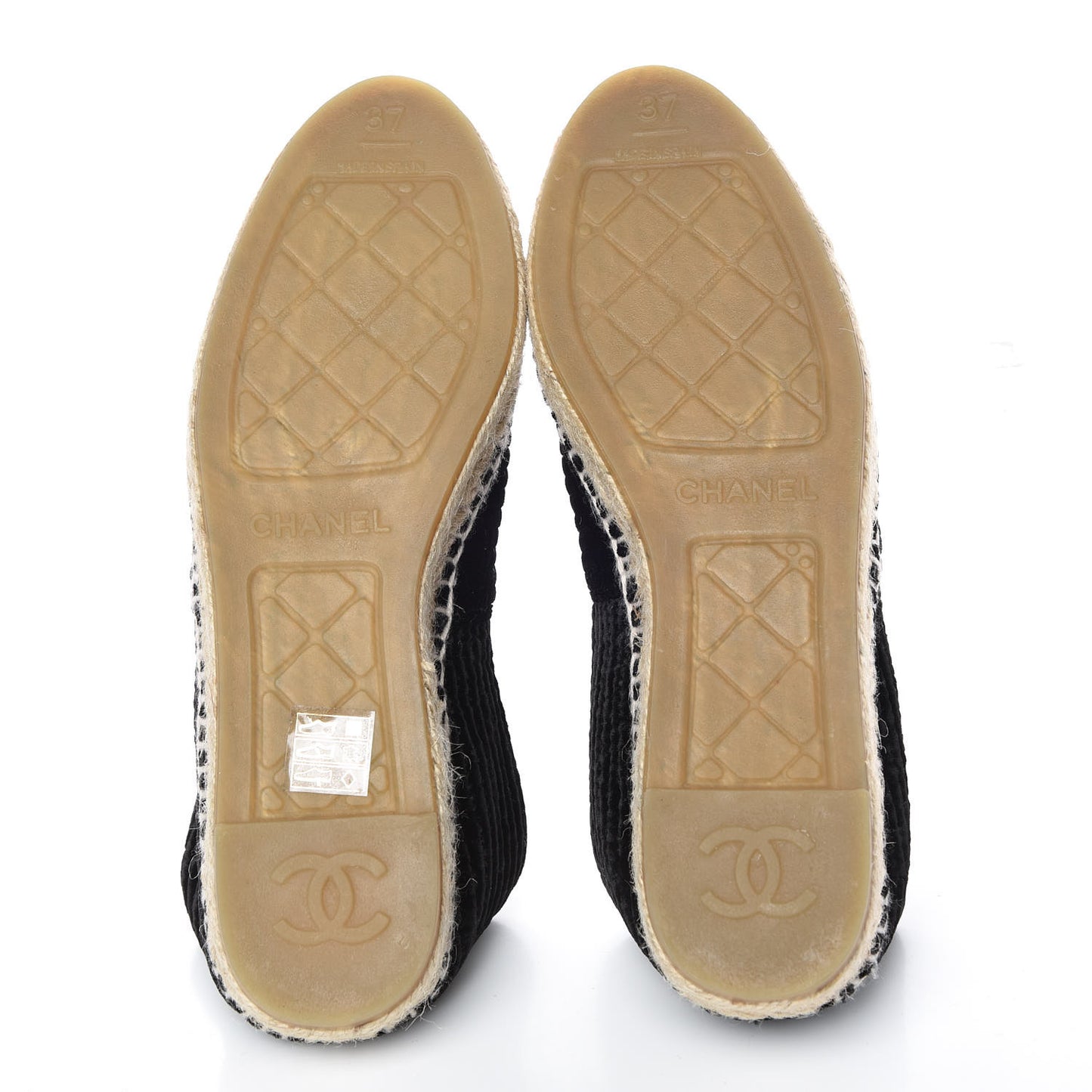 Velvet Grosgrain CC Espadrilles 37 Black