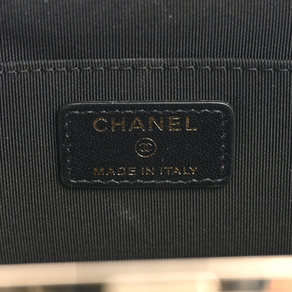 Chanel Tweed Quilted Kiss Lock Clutch Black 6 of 10