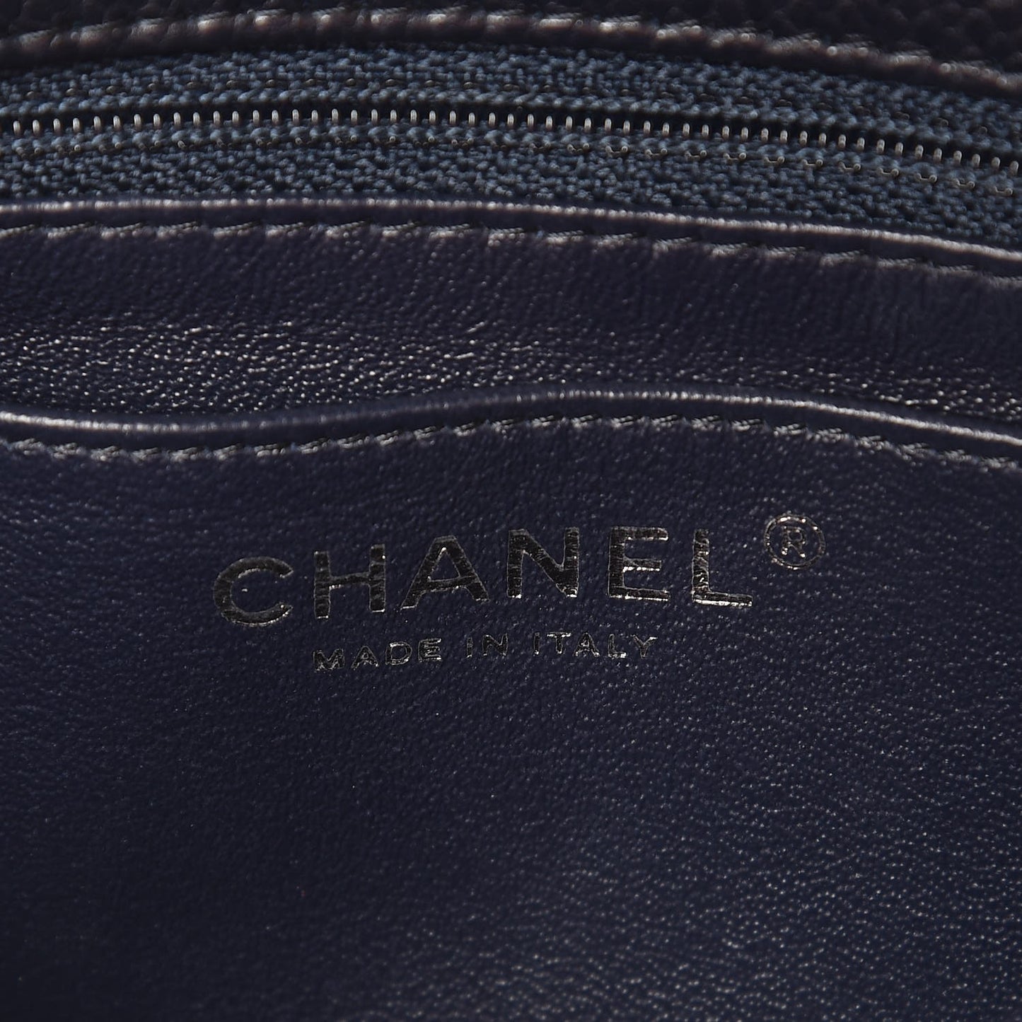 Caviar Quilted Mini Rectangular Flap Navy