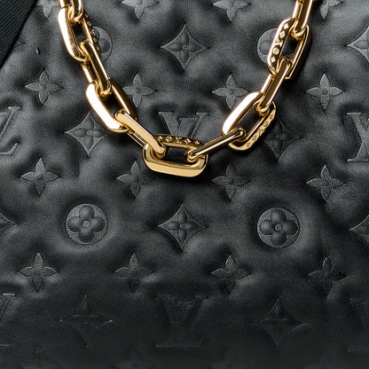 Louis Vuitton Lambskin Embossed Monogram Coussin PM Black 9 of 11