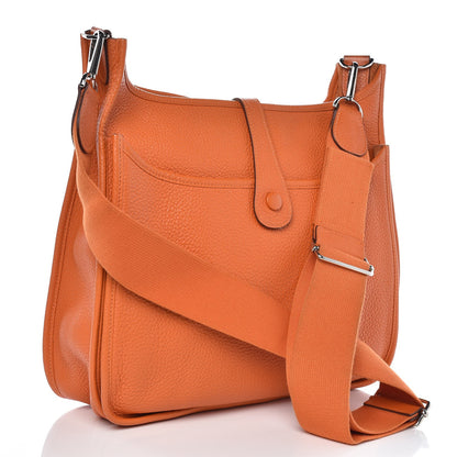 Hermes Taurillon Clemence Evelyne III GM Orange 3 of 7
