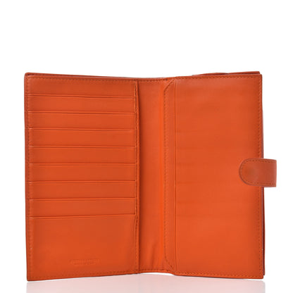 Bottega Veneta Nappa Intrecciato Continental Snap Wallet Tangerine 5 of 7