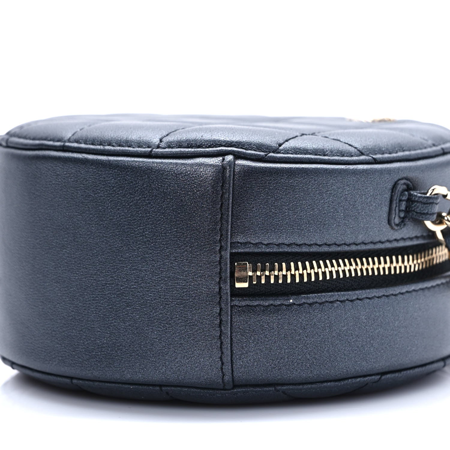 Chanel Iridescent Lambskin Quilted Pearl Round Clutch With Chain Black 9 of 9