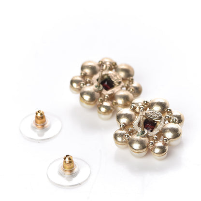 Chanel Pearl Crystal CC Earrings Gold 3 of 6