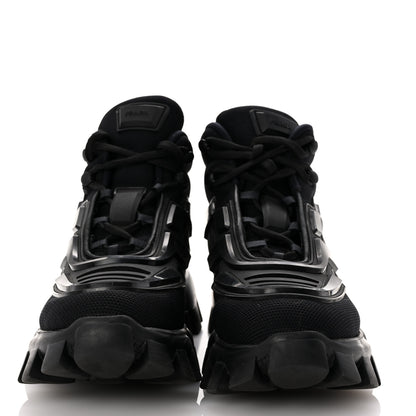 Prada Rubber Technical Knit Fabric Cloudbust Thunder High Top Sneakers 37.5 Black 3 of 11