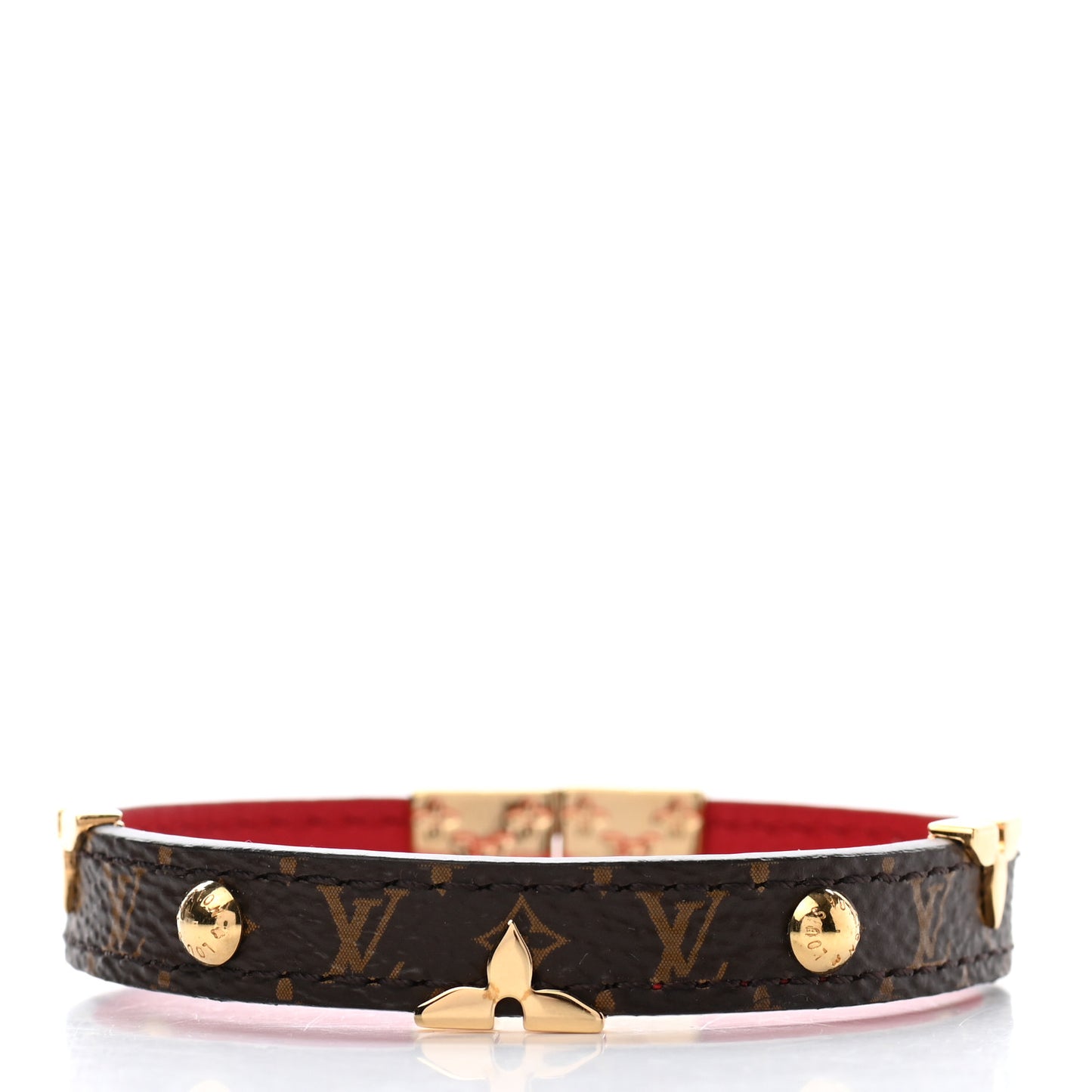 Monogram LV Circle Reversible Bracelet 19 Rouge