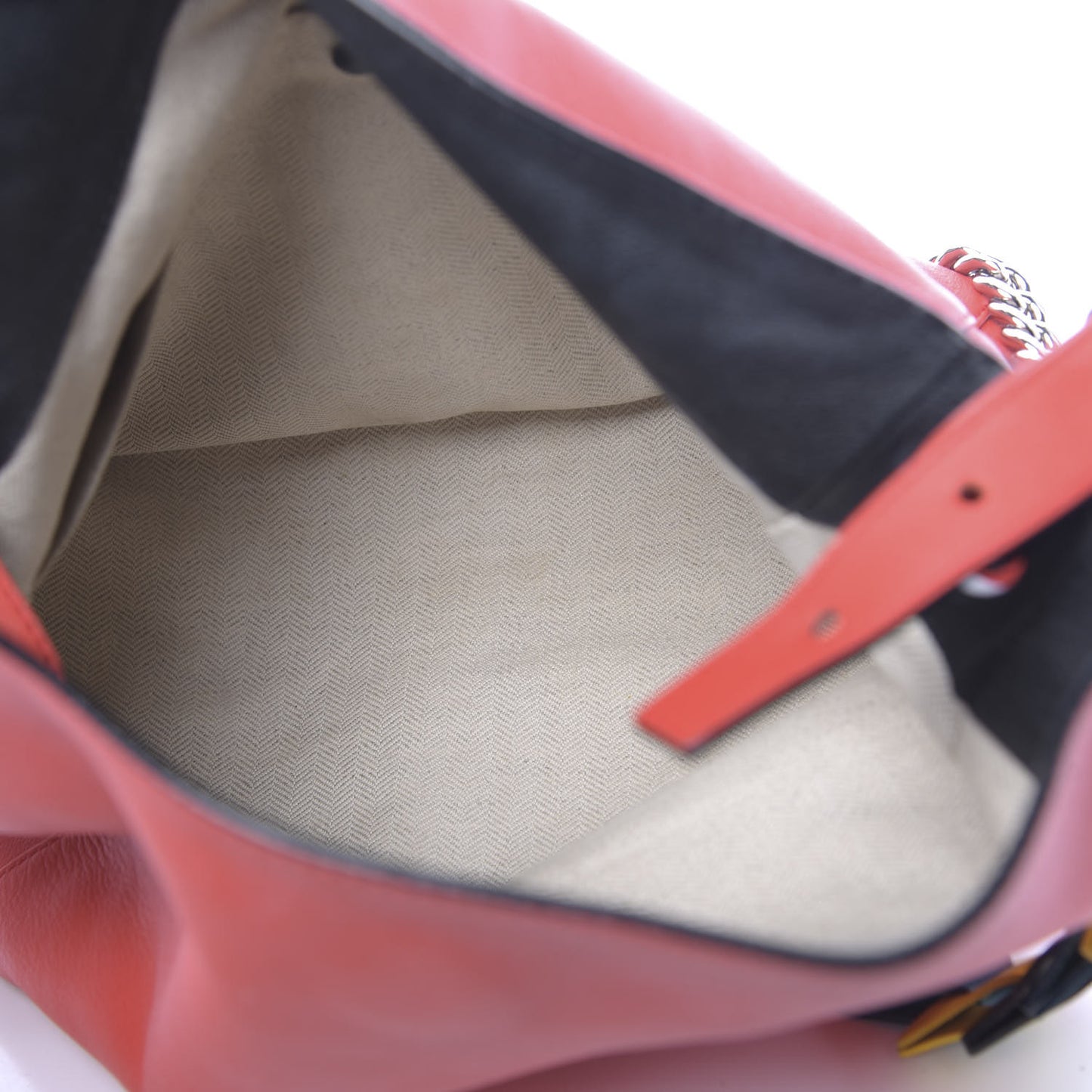 Calfskin V Bucket Bag Red