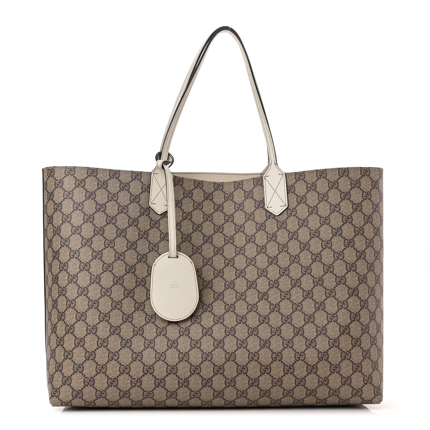 Calfskin GG Supreme Monogram Large Reversible Tote White