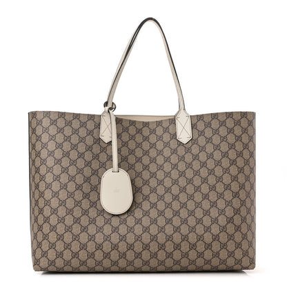 Gucci Calfskin GG Supreme Monogram Large Reversible Tote White 1 of 17