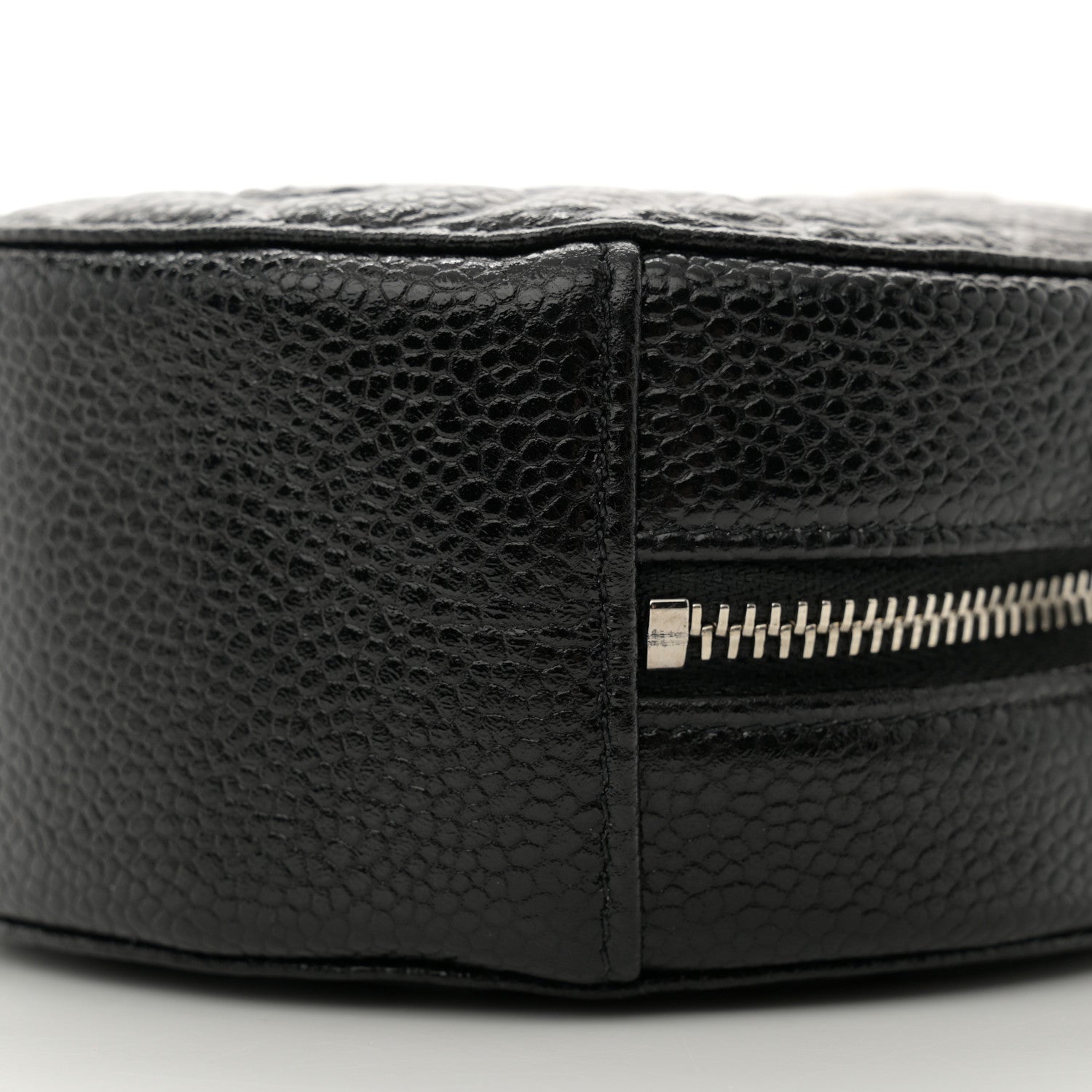 Chanel Caviar Camellia Embossed Round Clutch With Chain Black 10 of 11
