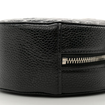 Chanel Caviar Camellia Embossed Round Clutch With Chain Black 10 of 11