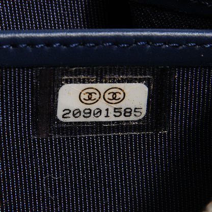 Chanel Patent Chevron Zip Around Wallet Blue 7 of 8