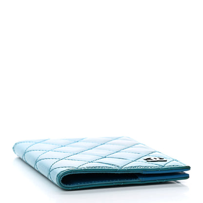 Chanel Patent Calfskin Quilted Passport Holder Blue 4 of 8