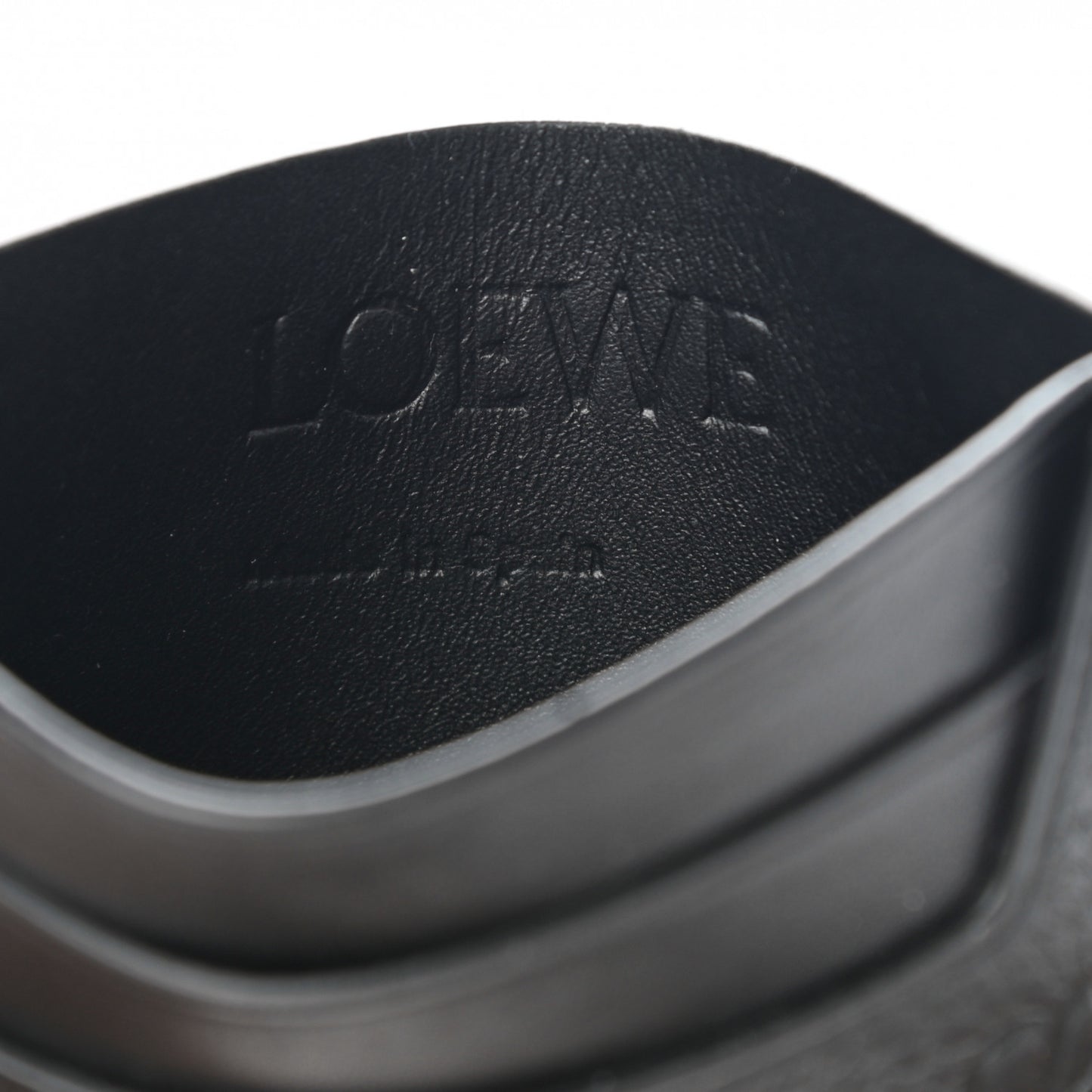 Soft Grained Calfskin Plain Card Holder Black