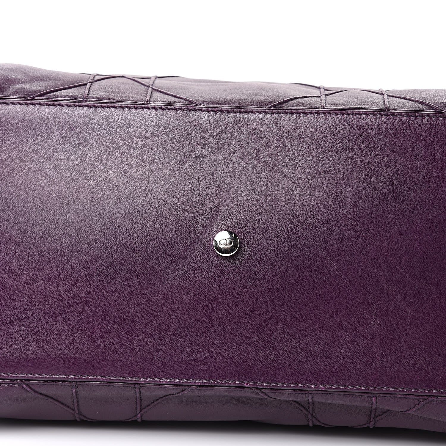 Christian Dior Lambskin Cannage Medium Granville Tote Purple 10 of 16