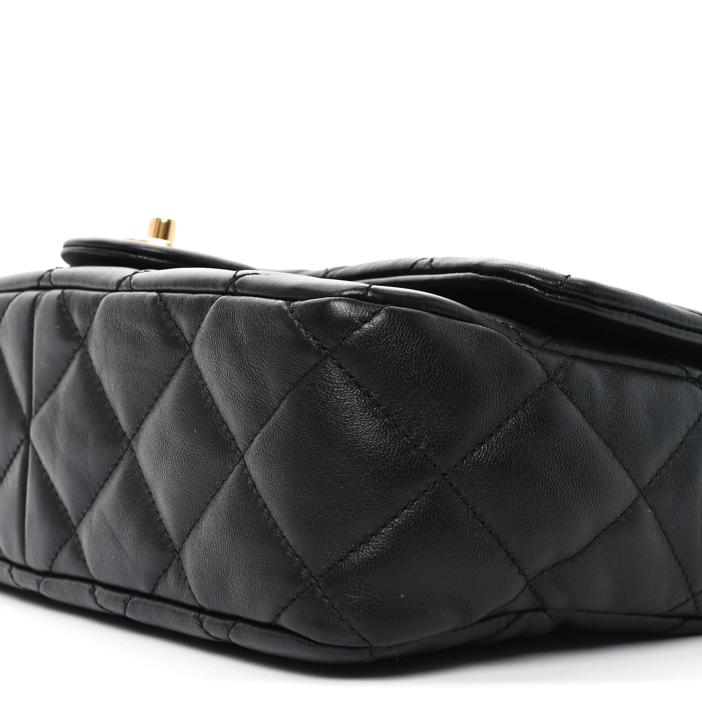 Lambskin Quilted Crossbody Flap Black