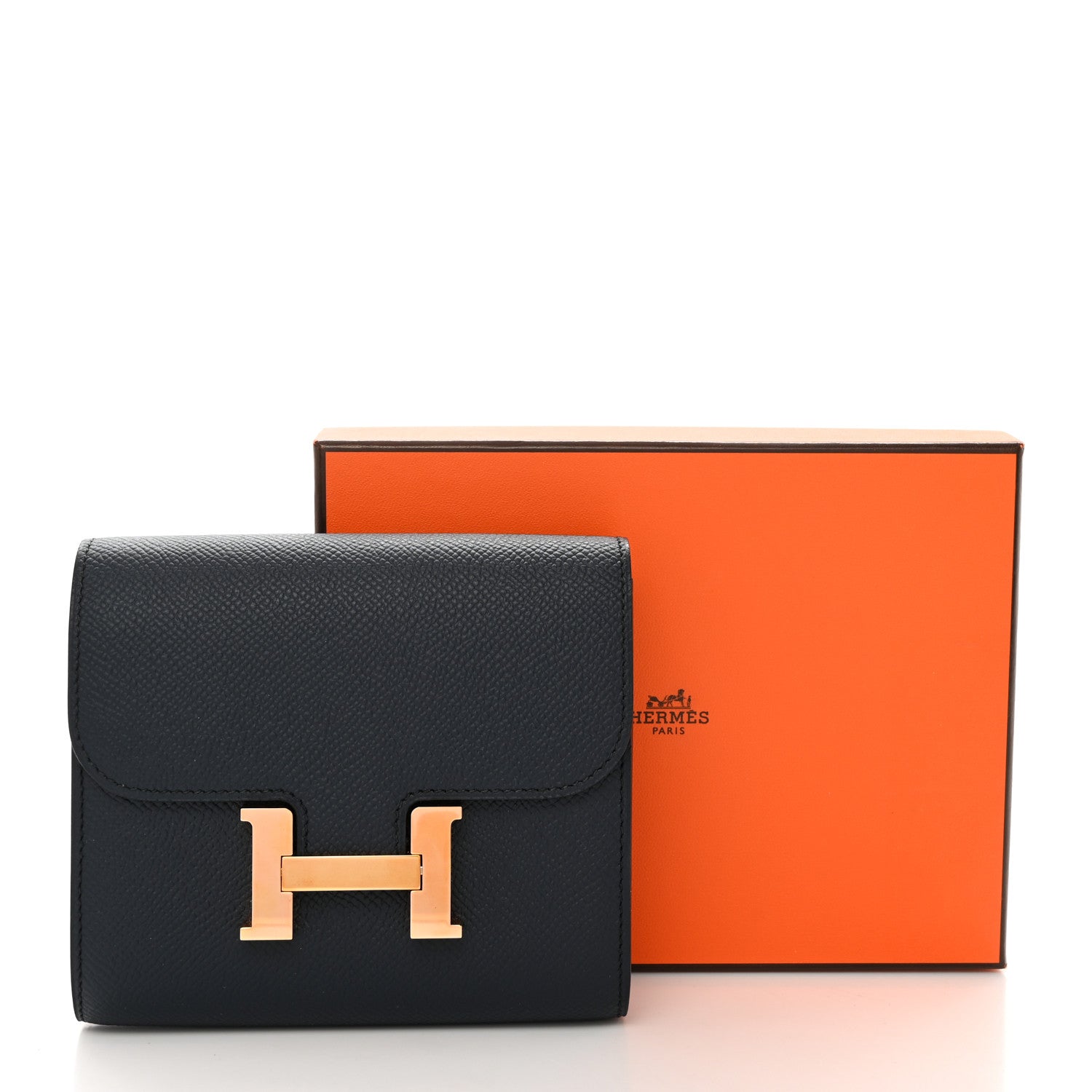 Hermes Epsom Constance Compact Passant Wallet Bleu Indigo 7 of 7