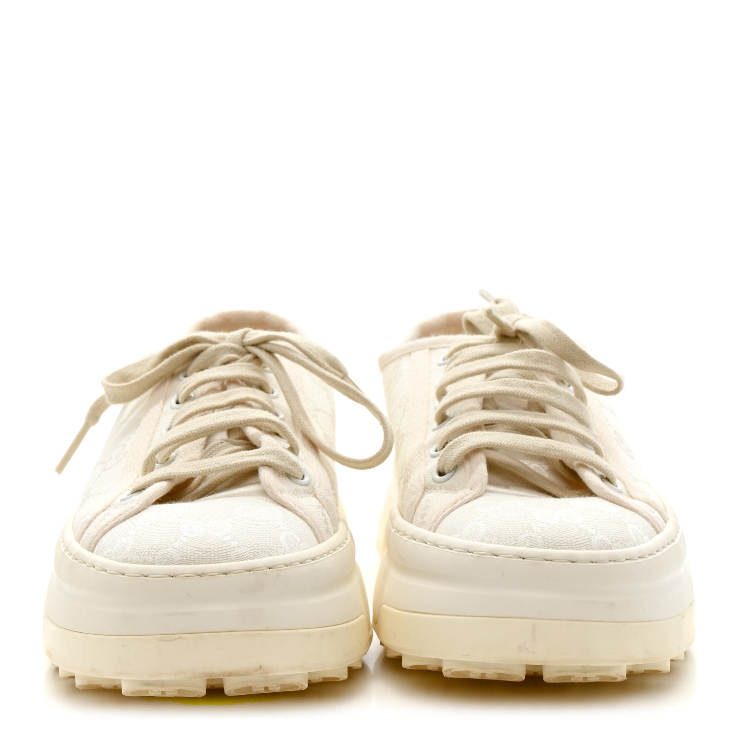 Gucci GG Monogram Womens 1977 Tennis Platform 52mm Sneakers 39.5 Great White Mystic White 2 of 8