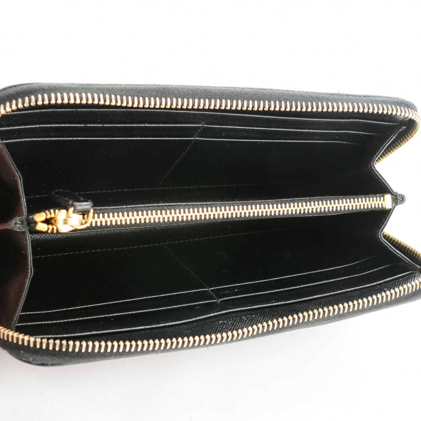 Saffiano Metal Zip Around Wallet Nero Black