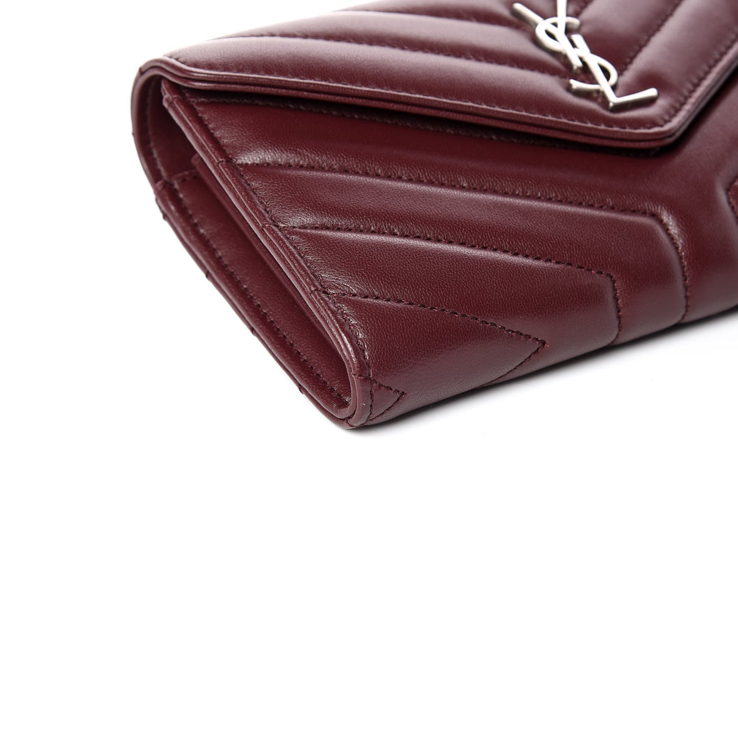 Lambskin Y Quilted Monogram Large Loulou Flap Wallet Legion Red