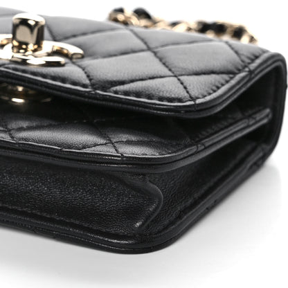 Chanel Lambskin Quilted Trendy CC Card Holder On Chain Black 9 of 10
