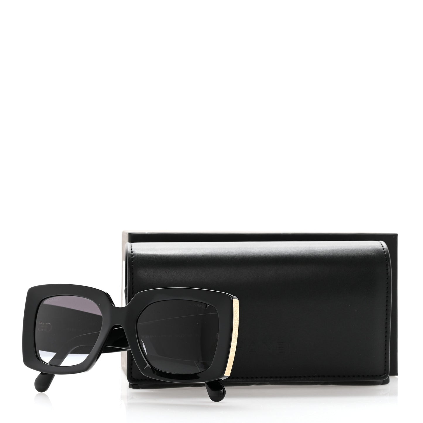 Acetate Rectangle Sunglasses 5435-A Black