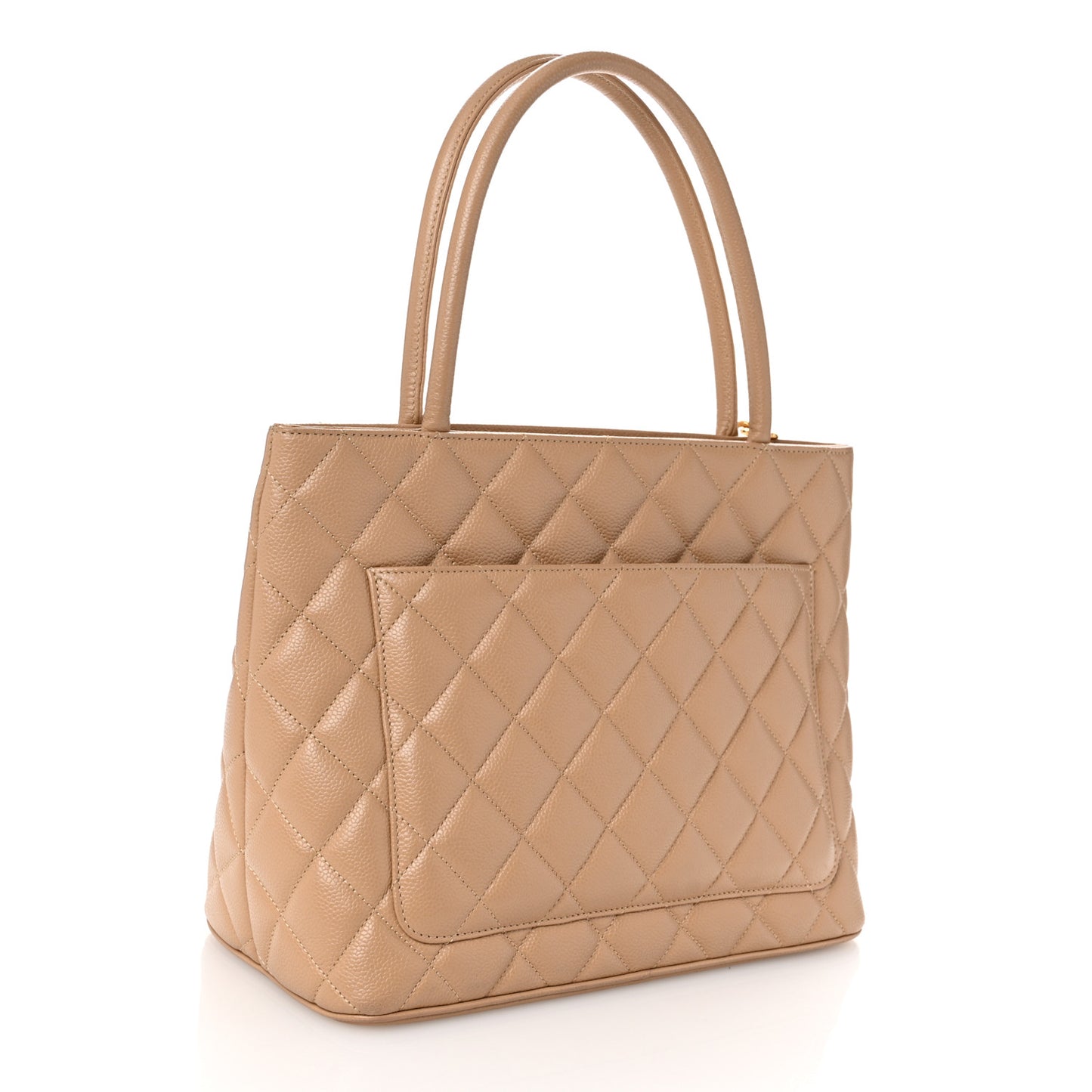 Caviar Quilted Medallion Tote Beige