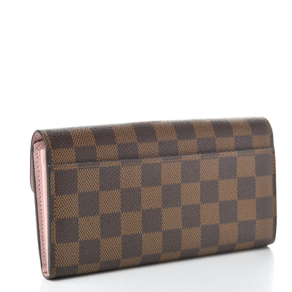 Louis Vuitton Damier Ebene Sarah Wallet NM Rose Ballerine 3 of 7