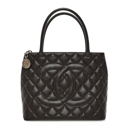 Chanel Caviar Quilted Medallion Tote Dark Brown 1 of 10