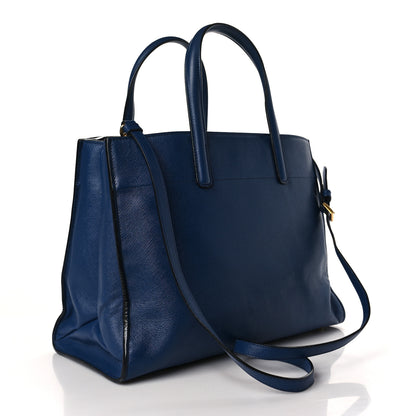 Prada Saffiano Soft Triple Pocket Tote Bluette 3 of 9