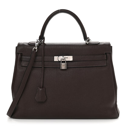 Hermes Togo Kelly Retourne 35 Chocolate 1 of 13