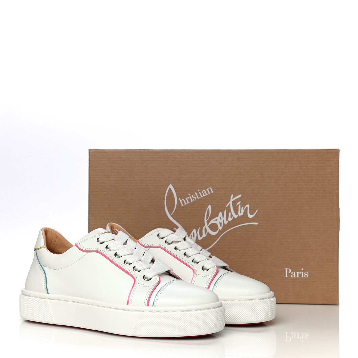 Calfskin Patent Vieirissima Flat Sneakers 36.5 White Multi