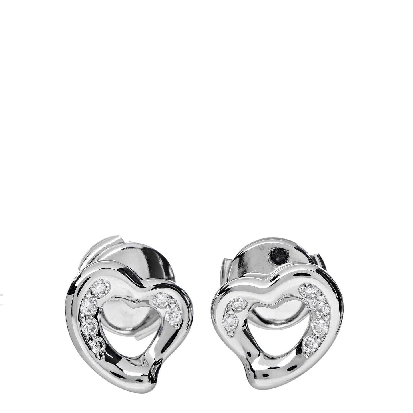 Platinum Diamond Elsa Peretti Open Heart Earrings