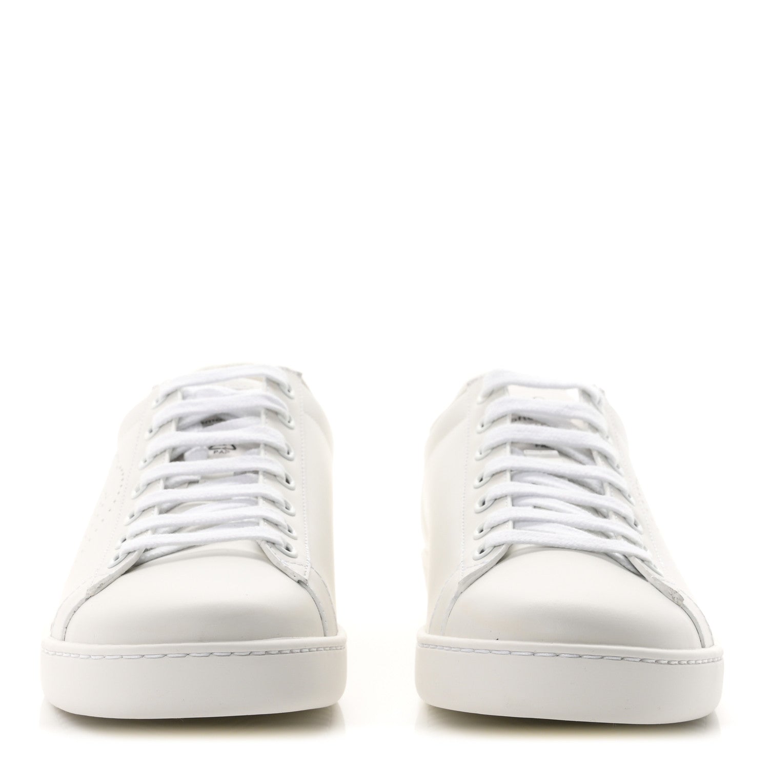 Gucci Calfskin Miro Soft Interlocking G Perforated Womens Ace Sneakers 38.5 White Grey Sky 3 of 11