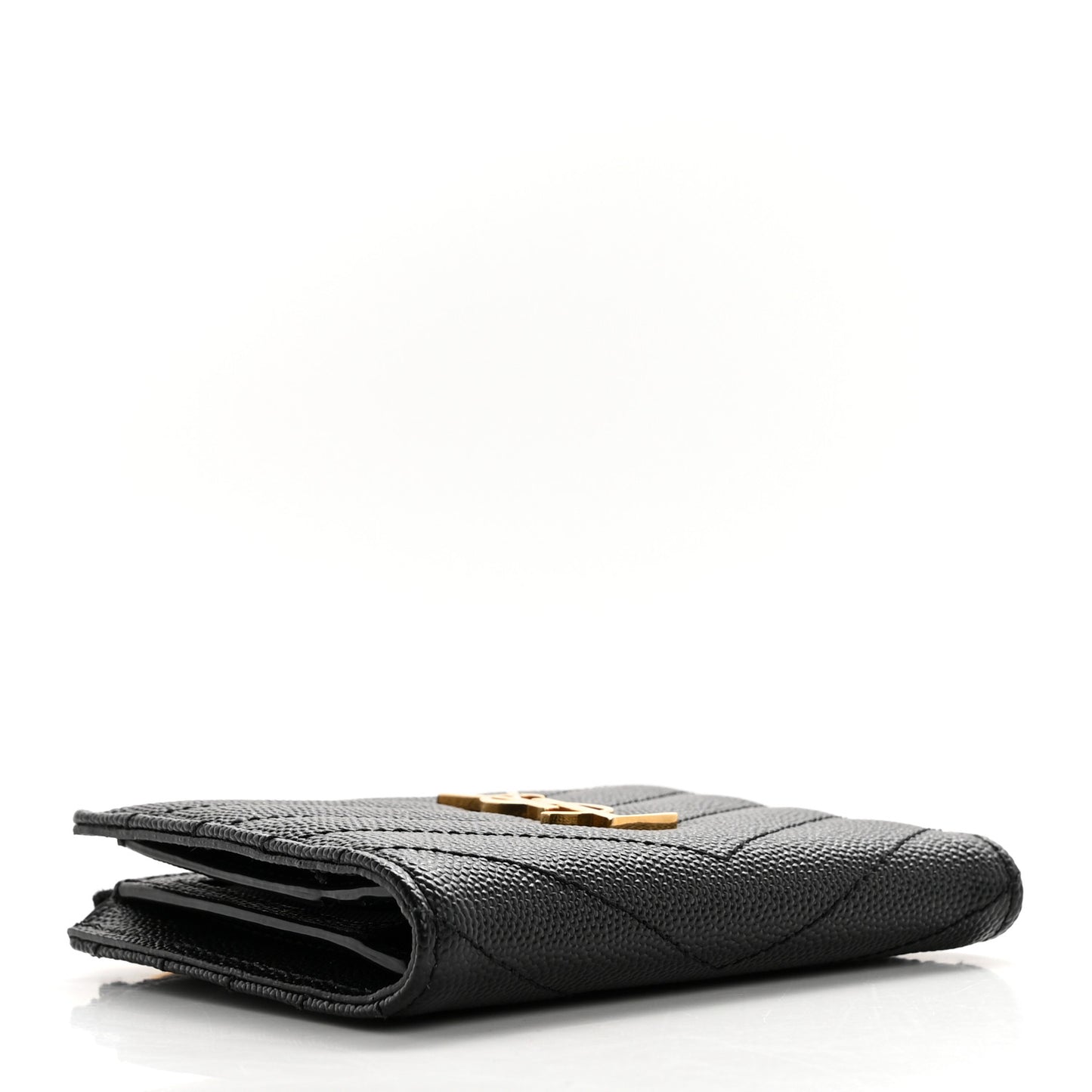 Grain De Poudre Matelasse Chevron Monogram Zipped Card Case Black