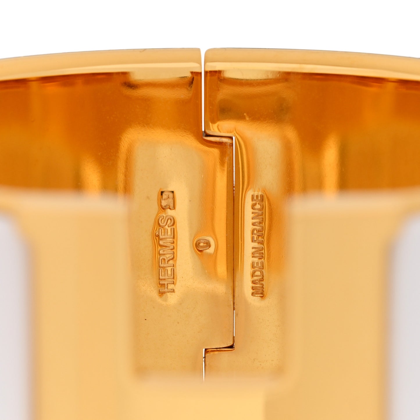 Enamel Extra Wide Clic Clac H Bracelet PM White