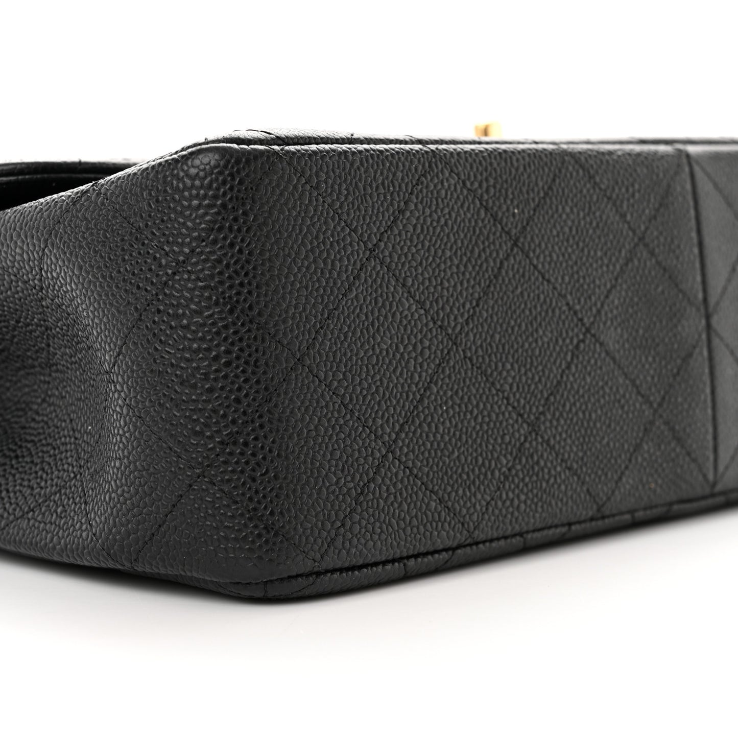 Caviar Quilted Jumbo Double Flap Black