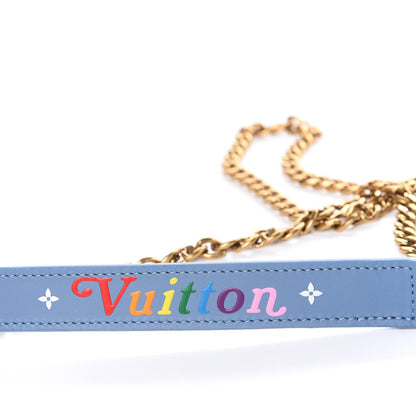 Louis Vuitton Embroidered Monogram Denim New Wave Chain Pochette Blue 9 of 10
