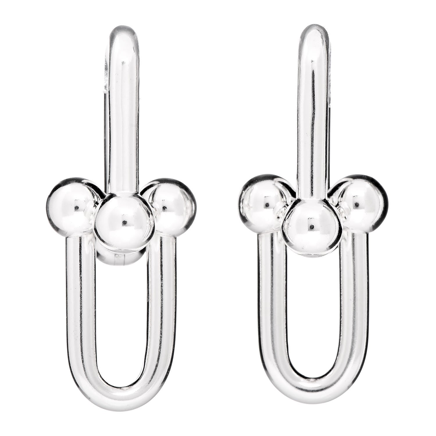 Tiffany Sterling Silver Extra Large HardWear Link Earrings 1 of 3