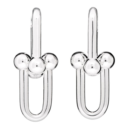 Tiffany Sterling Silver Extra Large HardWear Link Earrings 1 of 3