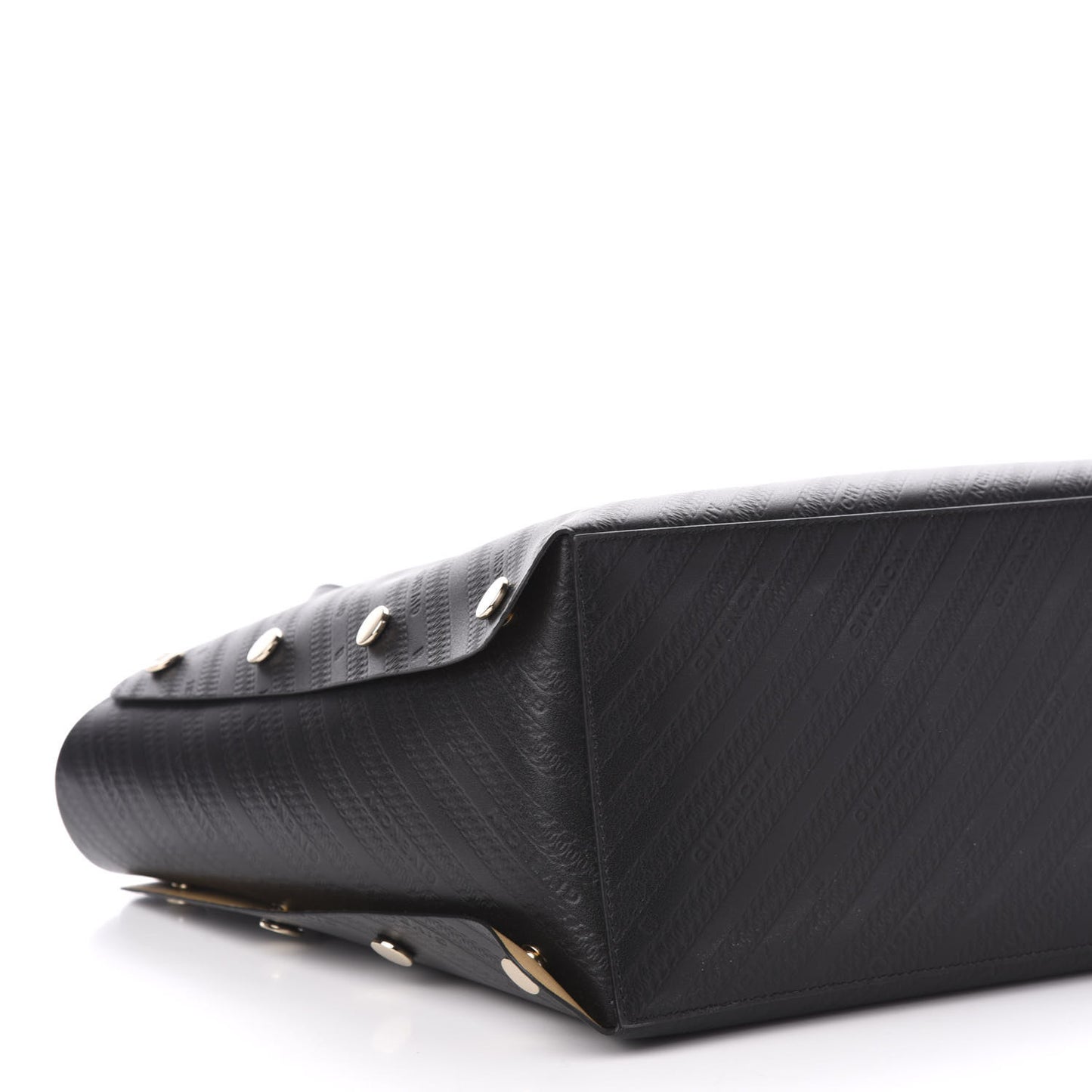 Calfskin Chain Embossed Medium Bond Shopper Tote Black