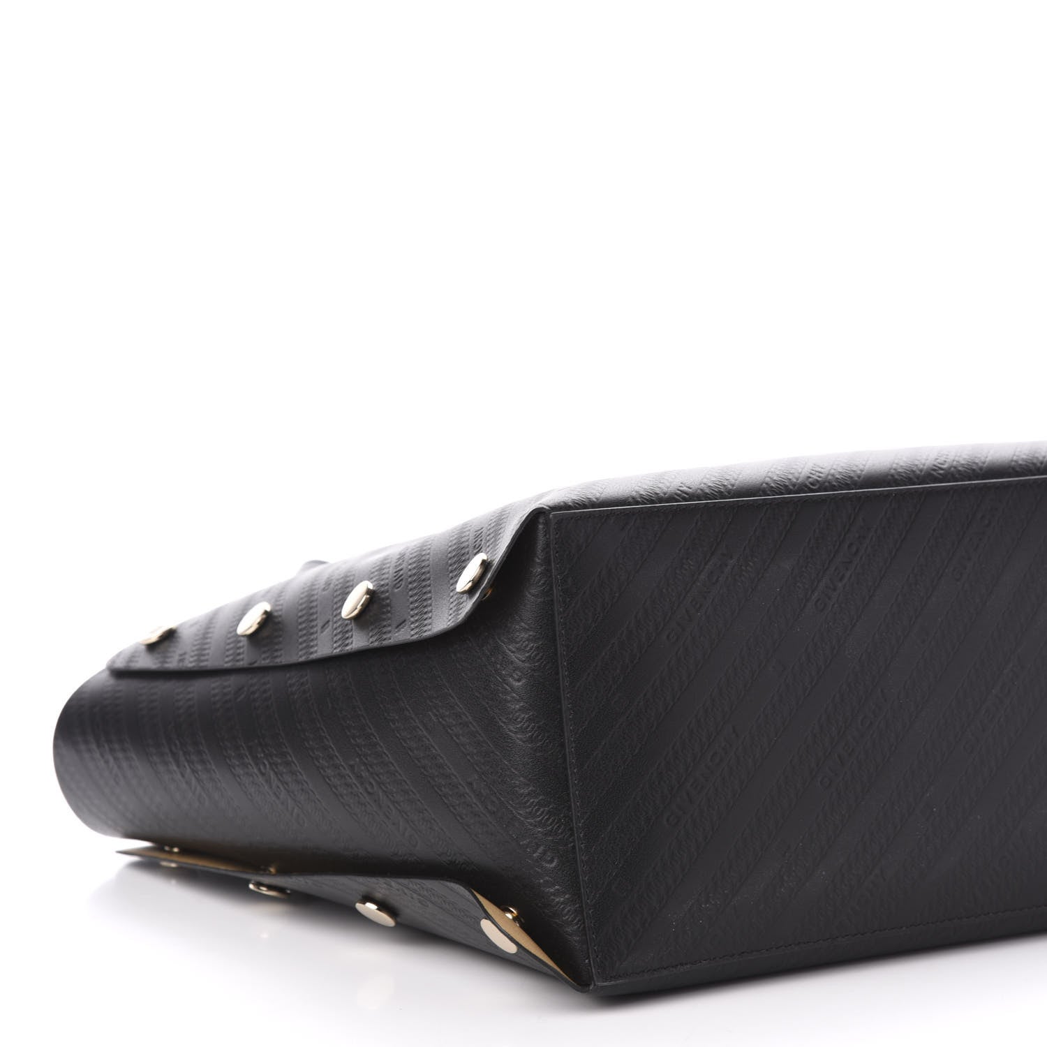 Givenchy Calfskin Chain Embossed Medium Bond Shopper Tote Black 8 of 10