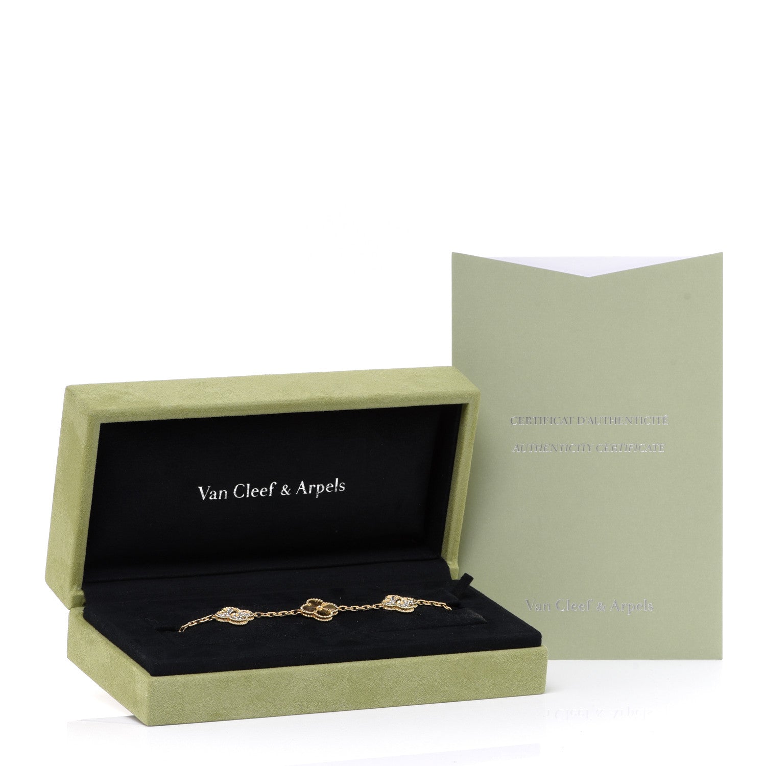 Van Cleef & Arpels 18K Yellow Gold Diamond 5 Motifs Guilloche Vintage Alhambra Bracelet 7 of 7