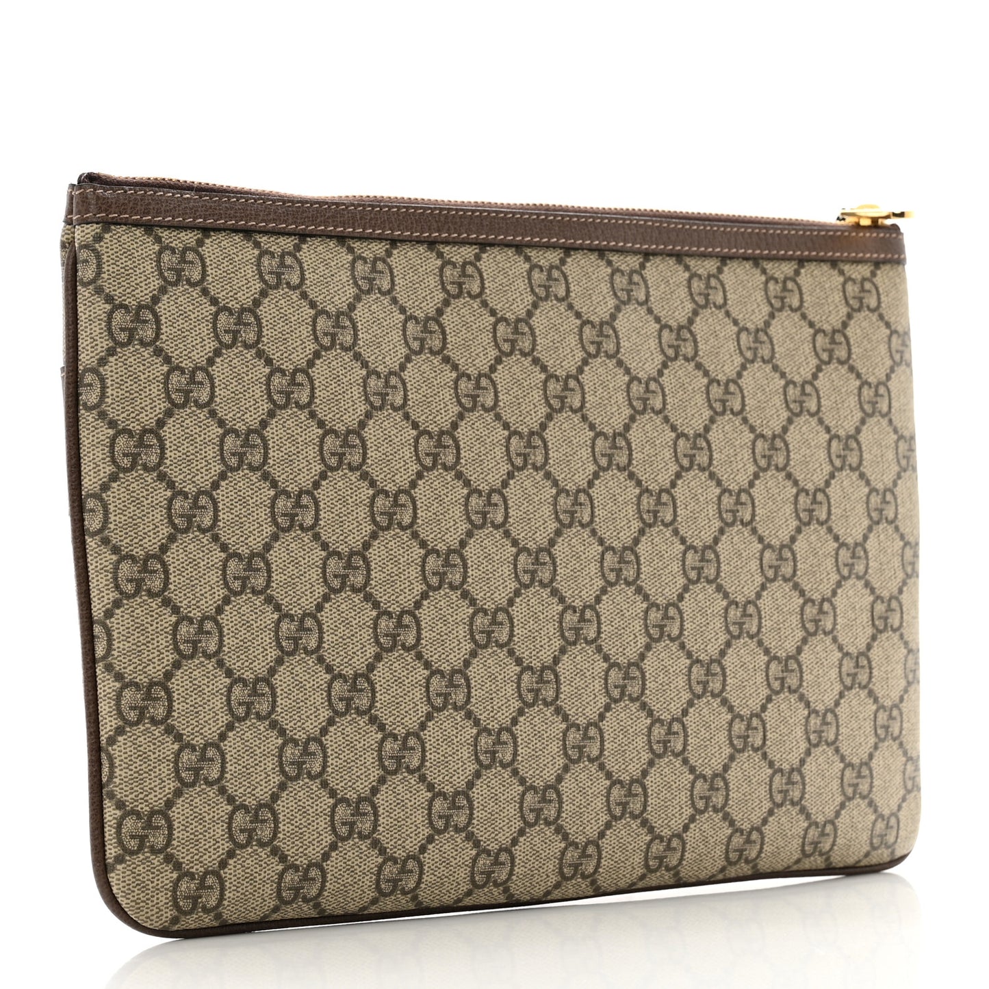 GG Supreme Monogram Large Ophidia Pouch Clutch Brown