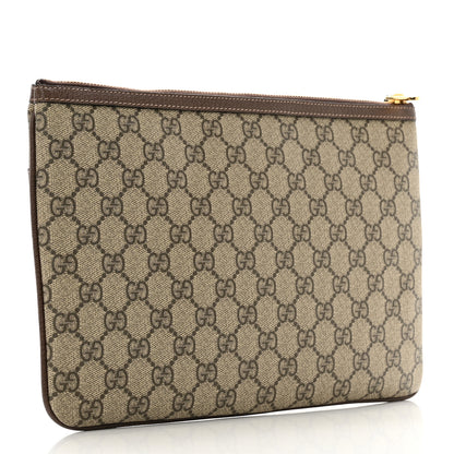 Gucci GG Supreme Monogram Large Ophidia Pouch Clutch Brown 3 of 7