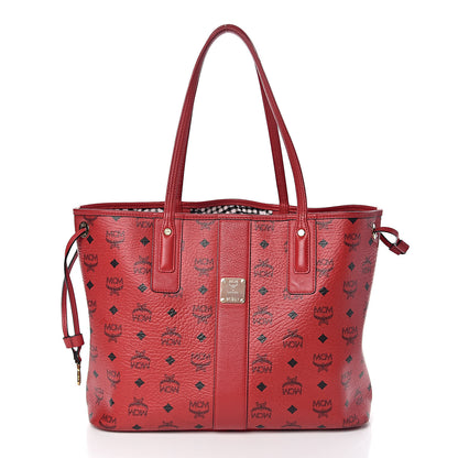 MCM Visetos Medium Liz Reversible Shopper Tote Ruby Red 4 of 18