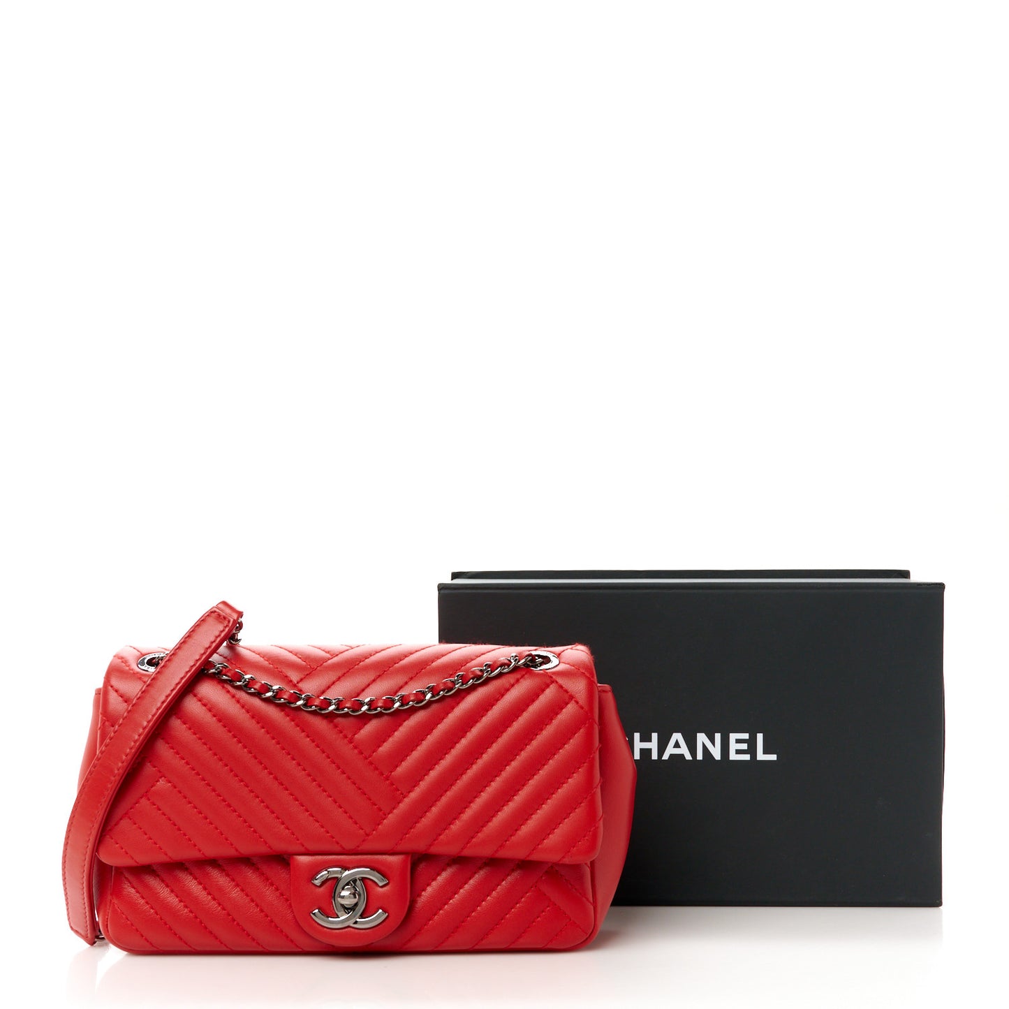 Lambskin Small CC Crossing Flap Red